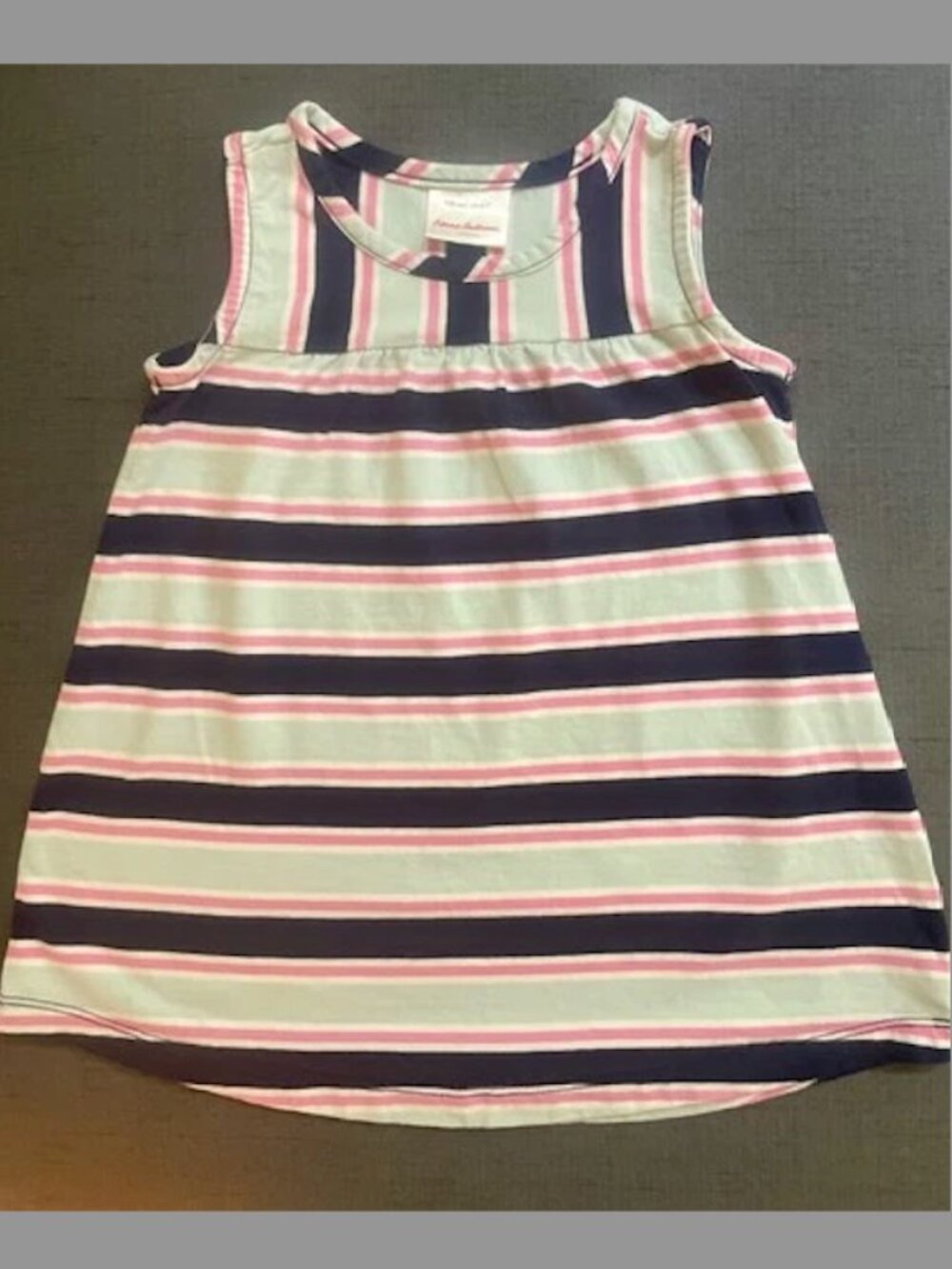 Hanna Andersson Girls Striped Sleeveless Tank Top - Size 120 (US 6-7)